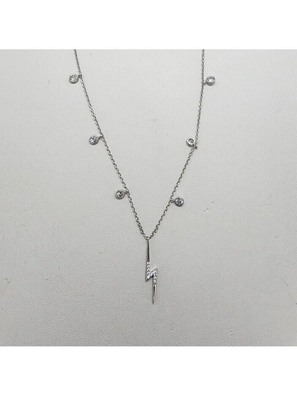 Brand New Sterling Silver 925 Lightening Bolt Necklace